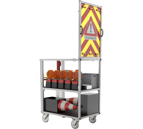 Mobile cont. traffic safety, with LED warning sign | © MUNK GmbH