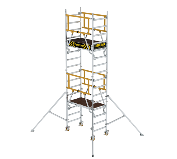FlexxTower one-person scaffold with guardrail in front | © MUNK GmbH