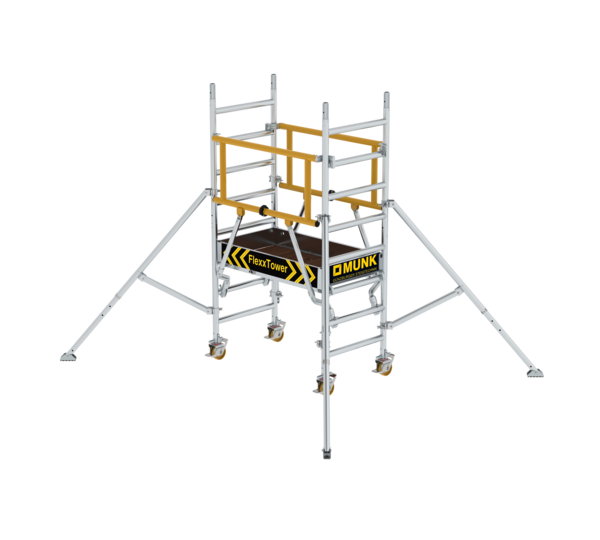 FlexxTower one-person scaffold with guardrail in front | © MUNK GmbH