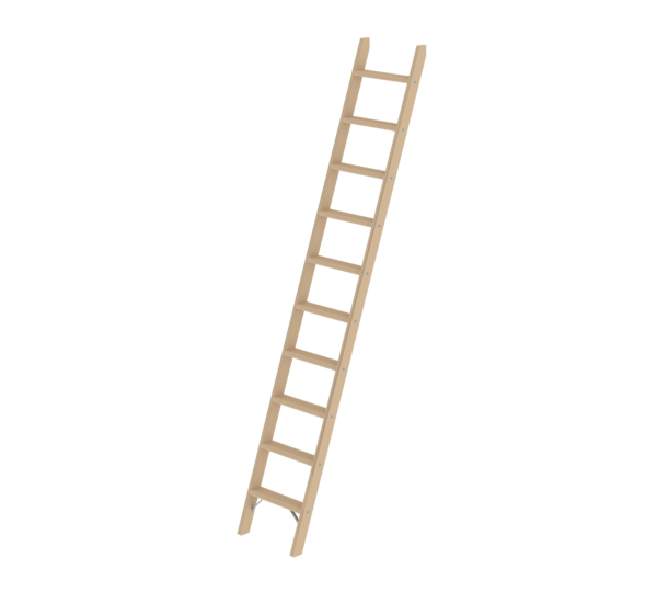 Step straight ladder wood w/o stabiliser, 10 steps | © MUNK GmbH
