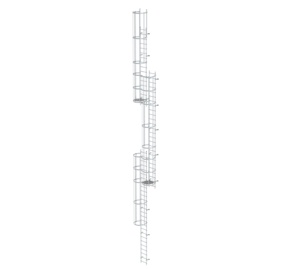 Mult-fl.vert. ladder w.back prot, br. alu 15.20 m | © MUNK GmbH