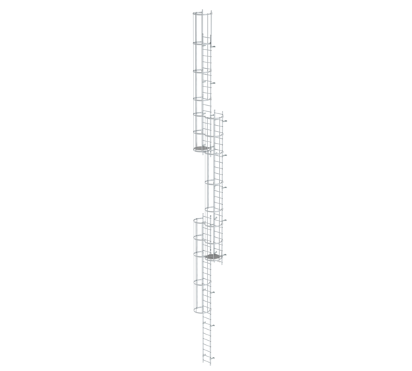 Mult-fl.vert. ladder w.back prot, br. alu 17.16 m | © MUNK GmbH