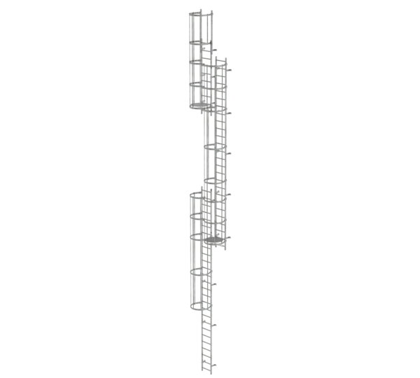 Mult-fl.vert. ladder w.back prot, gal.stl. 14.36 m | © MUNK GmbH
