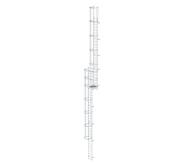 Mult-fl.vert. ladder w.back prot, br. alu 16.32 m | © MUNK GmbH
