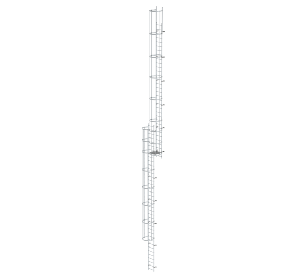 Mult-fl.vert. ladder w.back prot, br. alu 19.12 m | © MUNK GmbH