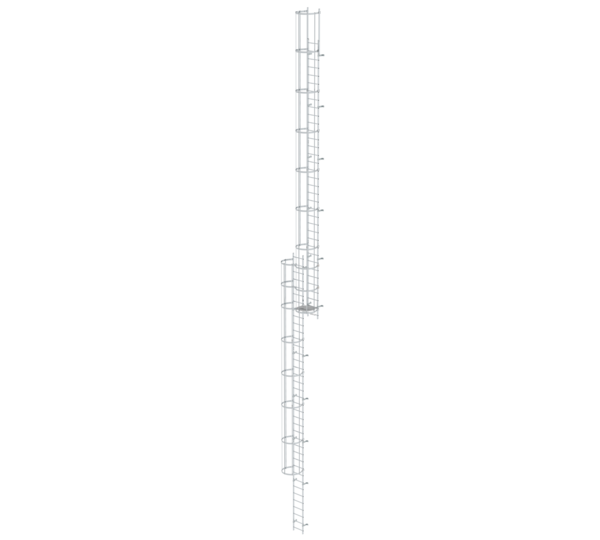 Mult-fl.vert. ladder w.back prot, br. alu 19.96 m | © MUNK GmbH
