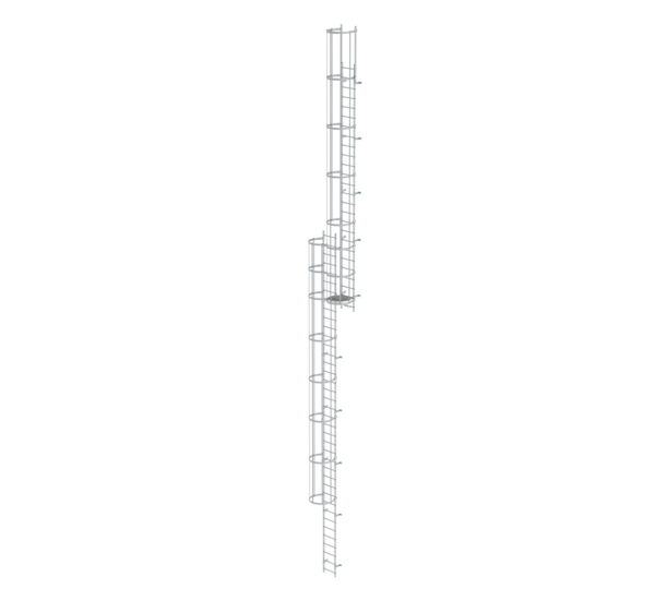 Mult-fl.vert. ladder w.back prot, anod.alu 17.16 m | © MUNK GmbH