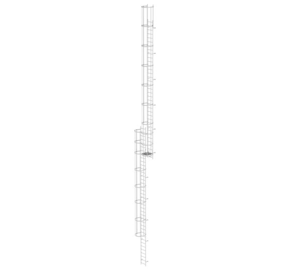Mult-fl.vert. ladder w.back prot, st.stl. 19.96 m | © MUNK GmbH