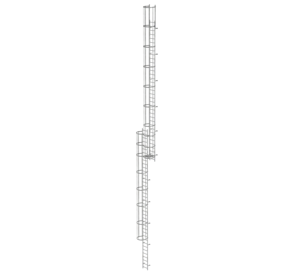 Mult-fl.vert. ladder w.back prot, gal.stl. 19.96 m | © MUNK GmbH