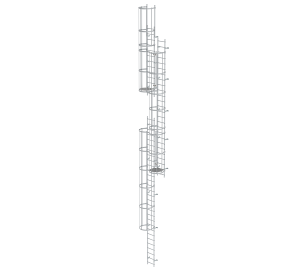 Mult-fl.vert. ladder w.back prot, anod.alu 14.36 m | © MUNK GmbH