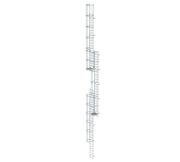 Mult-fl.vert. ladder w.back prot, anod.alu 18.00 m | © MUNK GmbH