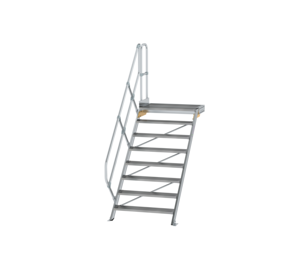 Stairs w. plat. 45° st. wid. 1,000 mm, 8 st, gr.al | © MUNK GmbH