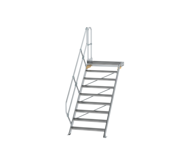 Stairs w. plat. 45° st. wid. 1,000 mm, 9 st, gr.al | © MUNK GmbH