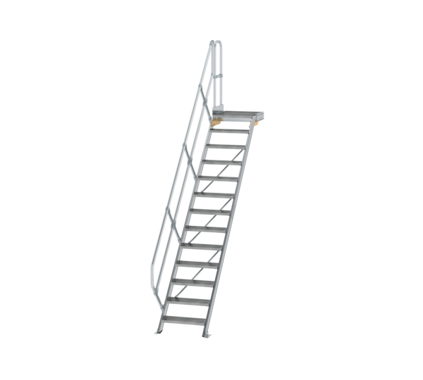 Stairs w. plat. 45° st. wid. 600 mm, 13 st, gr.al | © MUNK GmbH
