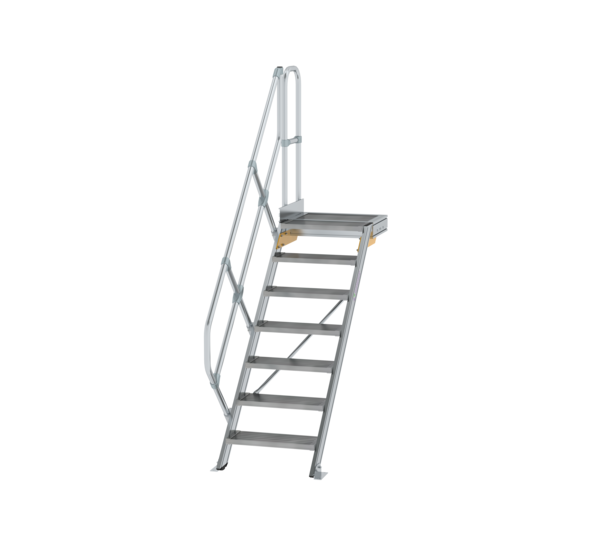 Stairs w. plat. 45° st. wid. 600 mm, 7 st, gr.al | © MUNK GmbH