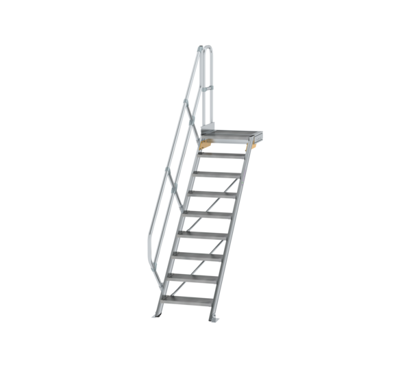 Stairs w. plat. 45° st. wid. 600 mm, 9 st, gr.al | © MUNK GmbH