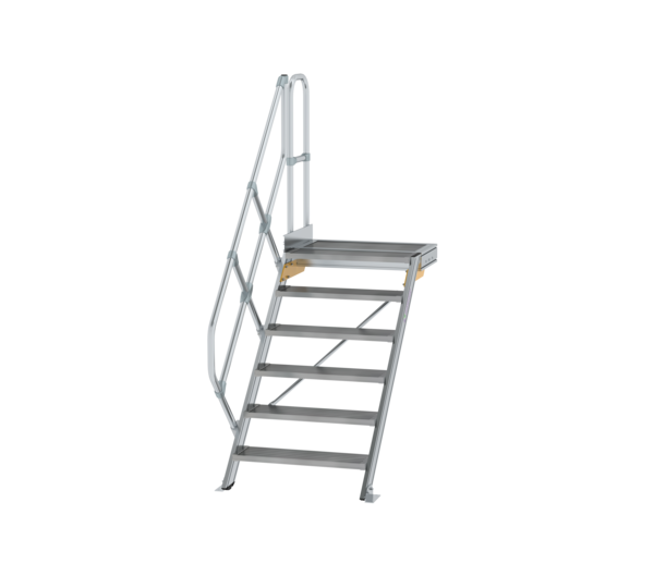 Stairs w. plat. 45° st. wid. 800 mm, 6 st, gr.al | © MUNK GmbH