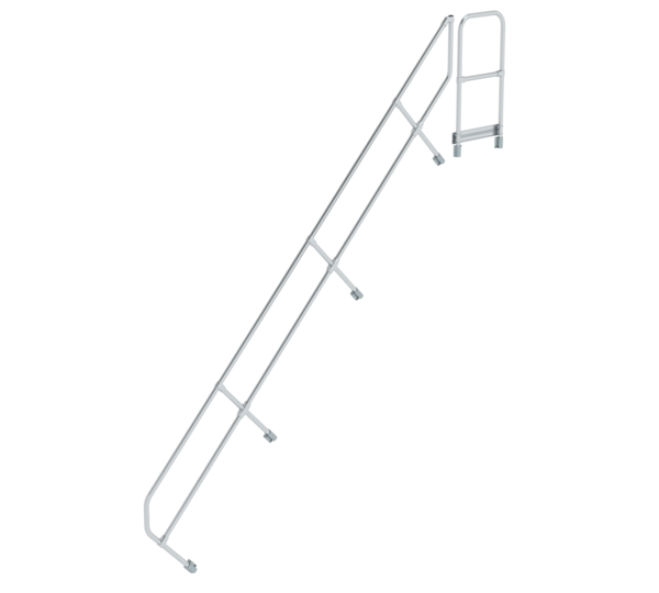 Stairs w. plat. 45° 2nd handrail for 15 steps, 45° | © MUNK GmbH