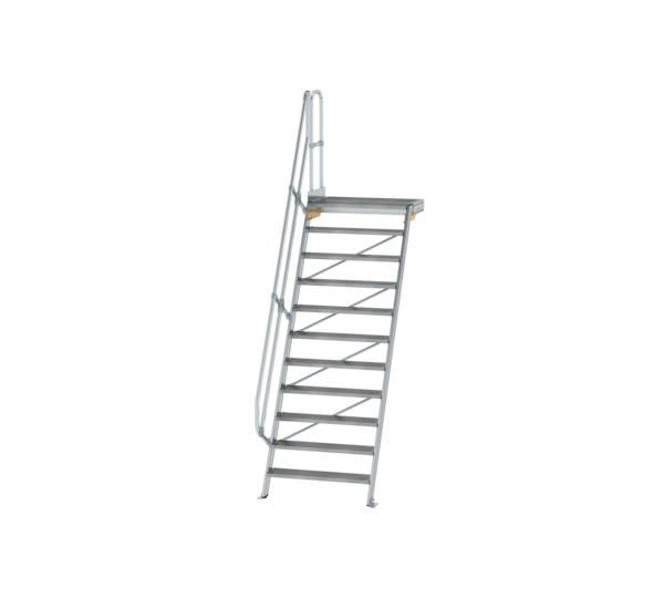 Stairs w. plat. 60° st.wid. 1,000 mm, 11 st, gr.al | © MUNK GmbH
