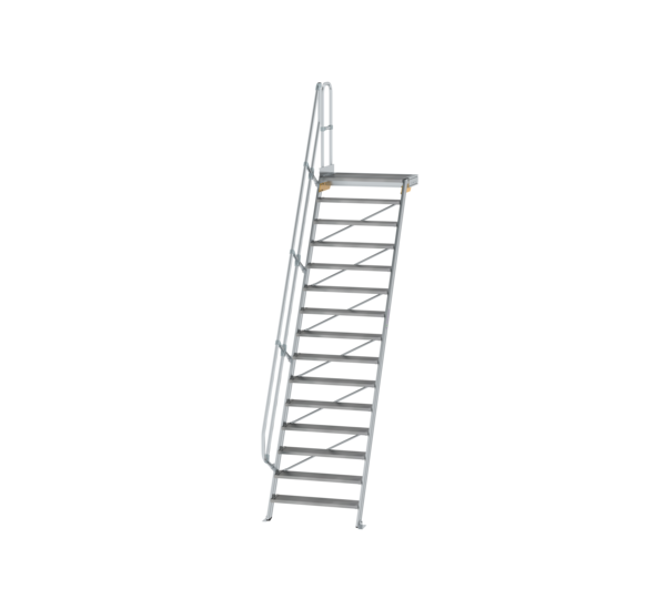 Stairs w. plat. 60° st.wid. 1,000 mm, 15 st, gr.al | © MUNK GmbH
