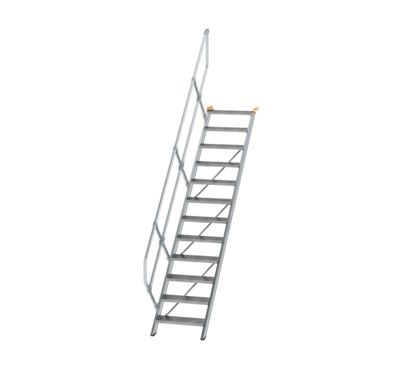 Stairs 45° step width 600 mm, 12 steps, gr. alu | © MUNK GmbH