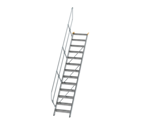 Stairs 45° step width 600 mm, 13 steps, gr. alu | © MUNK GmbH