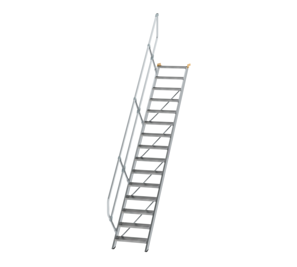 Stairs 45° step width 600 mm, 15 steps, gr. alu | © MUNK GmbH