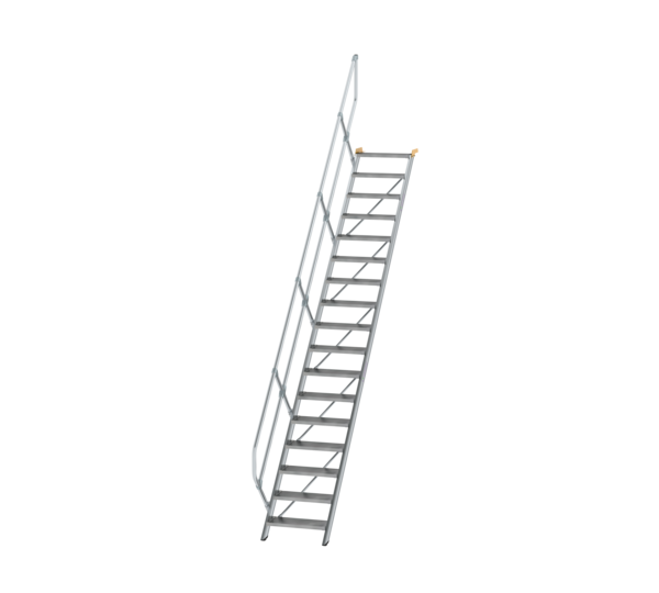 Stairs 45° step width 600 mm, 17 steps, gr. alu | © MUNK GmbH