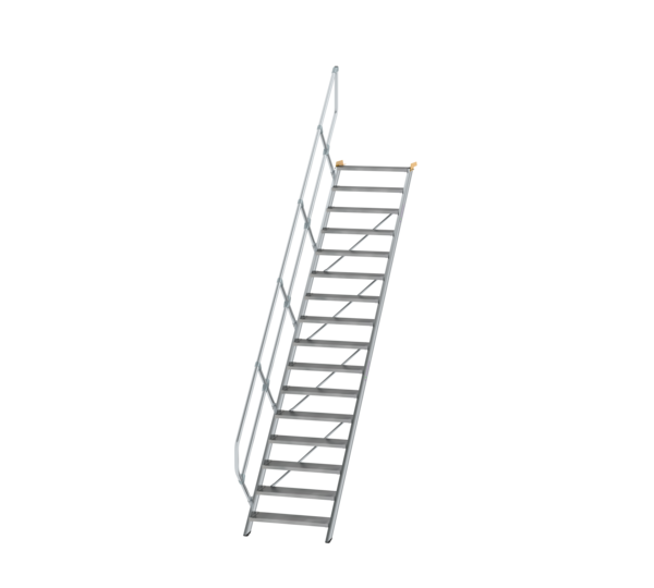 Stairs 45° step width 800 mm, 16 steps, gr. alu | © MUNK GmbH