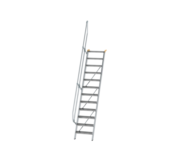 Stairs 60° step width 600 mm, 12 steps, gr. alu | © MUNK GmbH