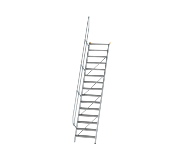 Stairs 60° step width 800 mm, 15 steps, gr. alu | © MUNK GmbH