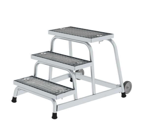 Work platform rigid st. grat w. castors, 3 steps | © MUNK GmbH